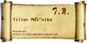 Tiller Mónika névjegykártya